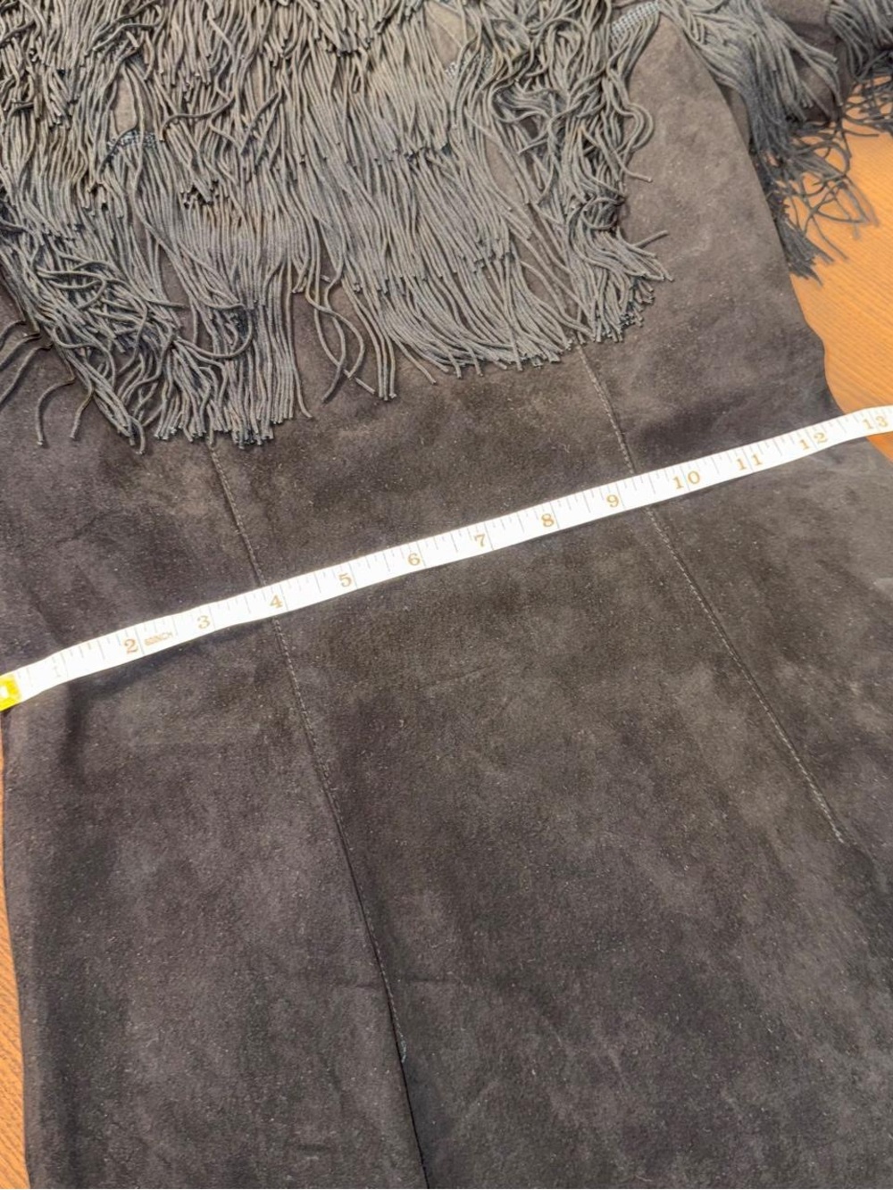Vintage Pia Rucci Black Leather Fringe Dress - Picture 5 of 8